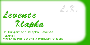 levente klapka business card